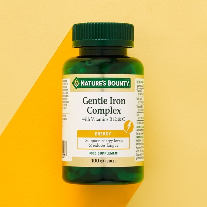 NATURE'S BOUNTY® Hierro Gentle Complex con Vitaminas C & B12 - 100 cápsulas