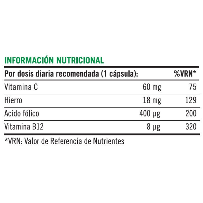 NATURE'S BOUNTY® Hierro Gentle Complex con Vitaminas C & B12 - 100 cápsulas