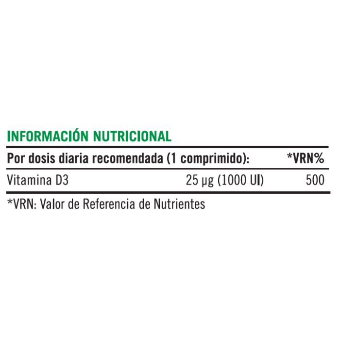 NATURE'S BOUNTY® Vitamina D3 25 µg (1000UI) - 100 comprimidos