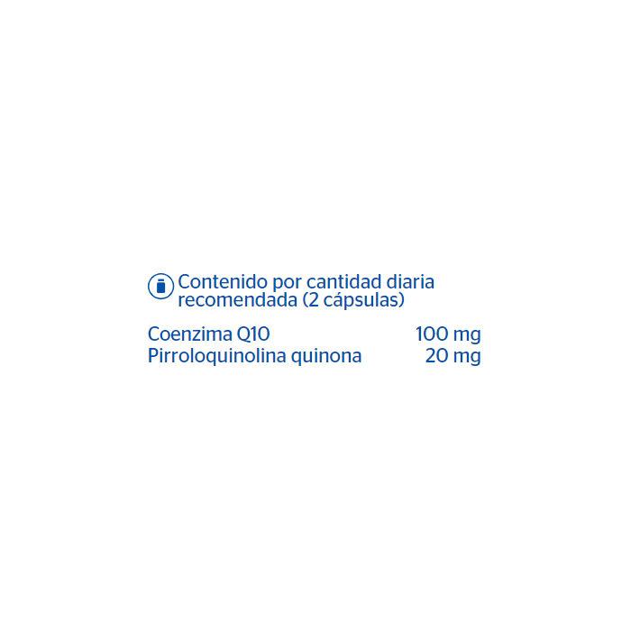 Tabla nutricional Pure® Encapsulations CoQ10 con PQQ 30 cápsulas