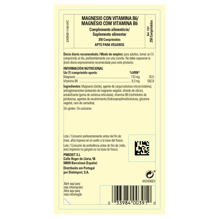 Solgar - Magnesio con Vitamina B6 - 250 comprimidos