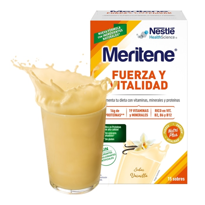 Pack Ahorro Meritene® Fuerza y Vitalidad 3 Batidos Vainilla 45 sobres