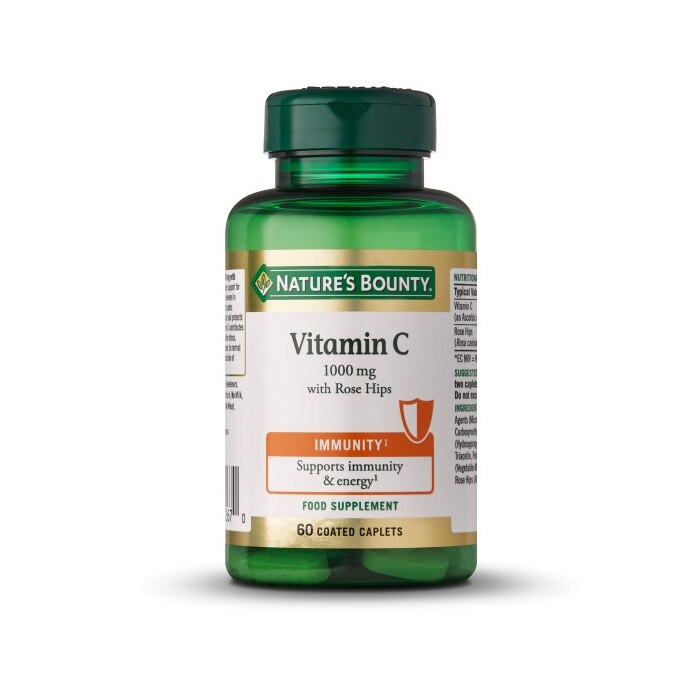 NATURE'S BOUNTY® Vitamina C 1000 mg con Escaramujo - 60 comprimidos recubiertos oblongos