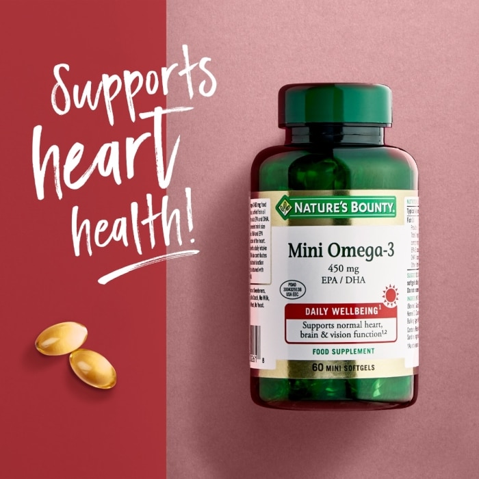NATURE'S BOUNTY® Mini Omega-3 450 mg - 60 mini cápsulas blandas